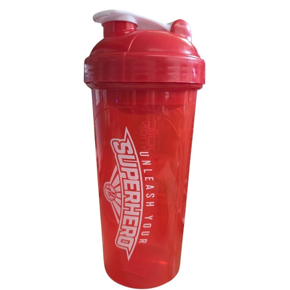 Metabolic Nutrition Unleash Your Superhero Red/White 28oz Shaker Bottle